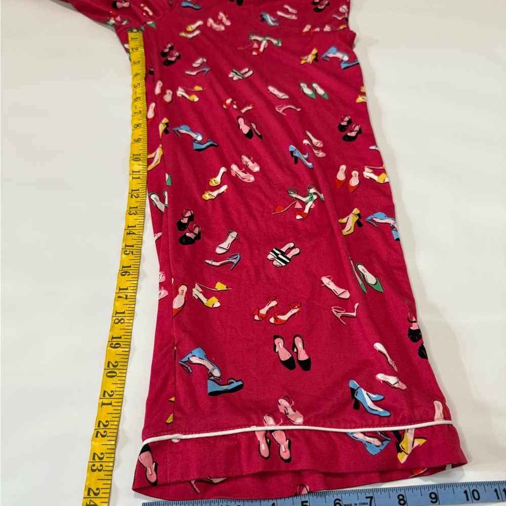 Kate Spade Pink Shoe-Print Pajama Set in size medium - Picture 9 of 14